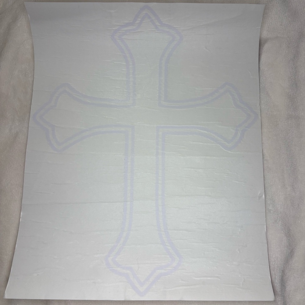 White Cross Art Decal